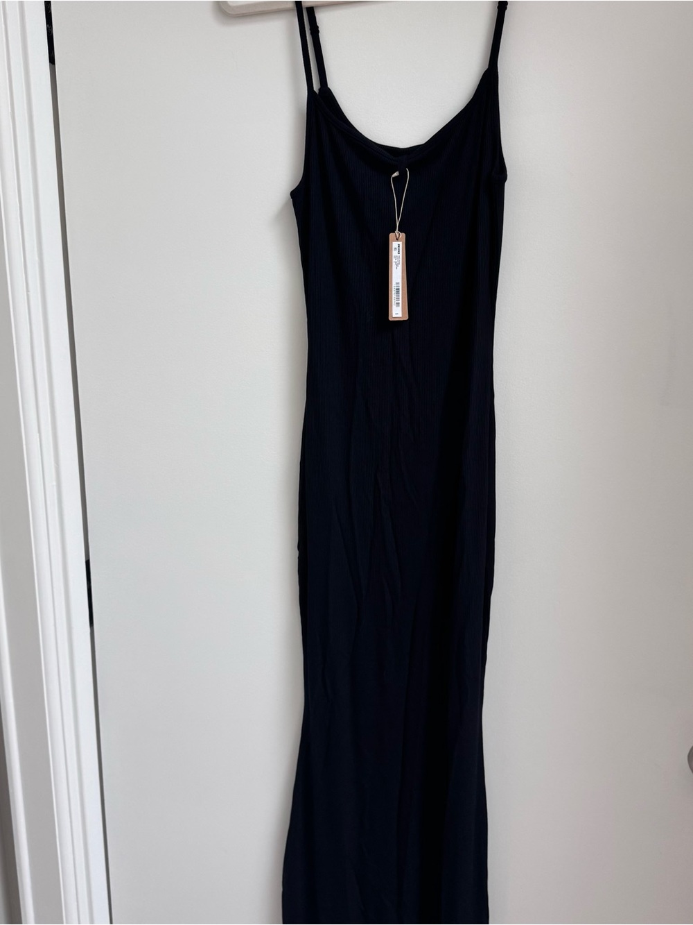 SKIMS Black Lounge Maxi Dress with Spaghetti Straps- NWT Sz XL